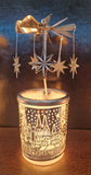 German Tealight Pyramid: Alpine Village under Stars