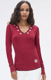 Signature "Alpen Schatz" Swiss Edelweiss Henley - Red