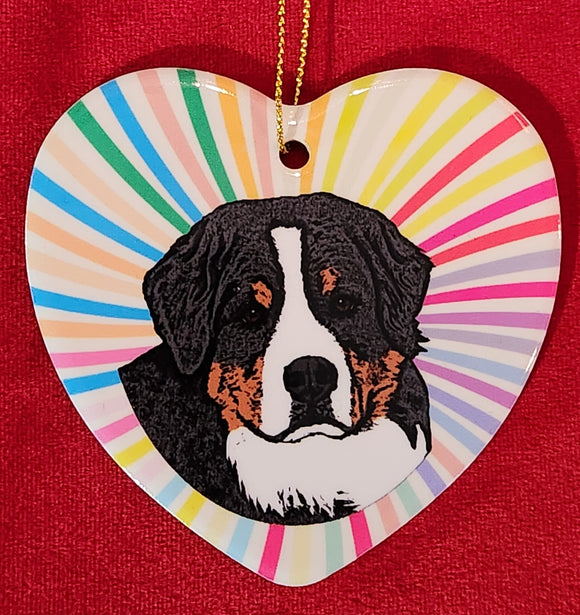 Bernese Ceramic Heart Ornament