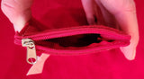 Swiss Boiled Wool Change Purse -  Red