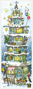 Vintage XL German Advent Calendar Pyramid House