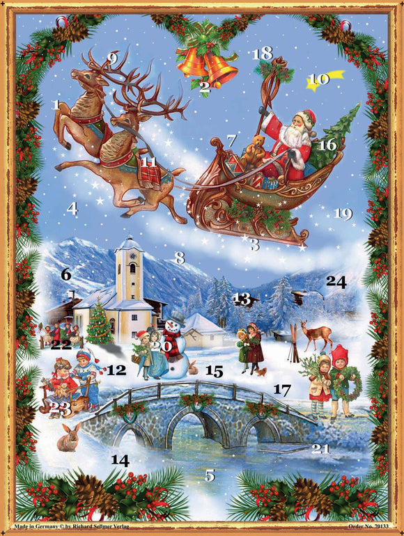 Traditional German Advent Calendars - Old World Victorian Santa