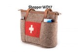 Stylish Swiss Boiled Wool Blanket Handbags by KARLEN Swiss